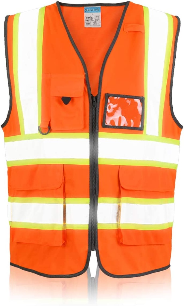 Safety Vest 4 Pocket with card, model 41, Orange