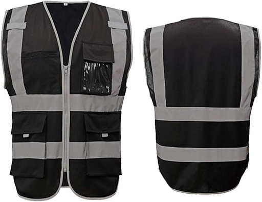 Safety Vest 4 Pocket with card, model 41, Black