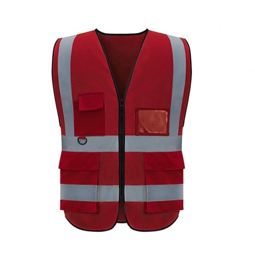 Safety Vest 4 Pocket with card, model 41, Red