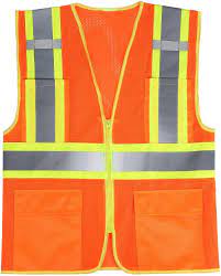 Safety Vest 2 Pocket , model 32, Yellow & Orange