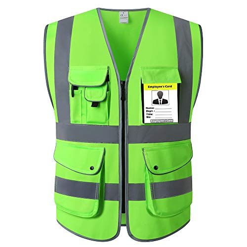Safety Vest 4 Pocket with card, model 43, Green