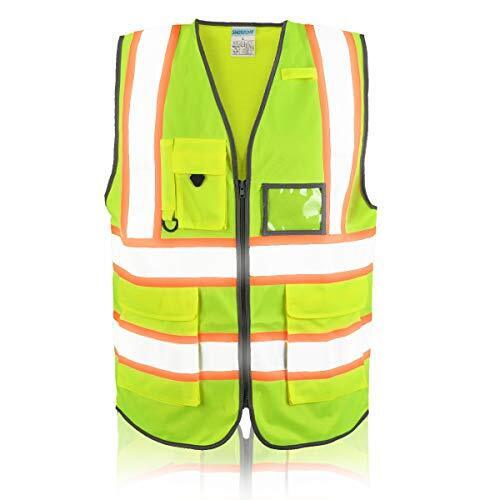 Safety Vest 4 Pocket with card, model 43, Yellow & Orange
