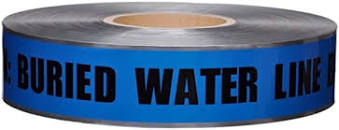 [1045234194463] Warning Tape - Aluminum Blue "Water Line" , 6", 300 Meter