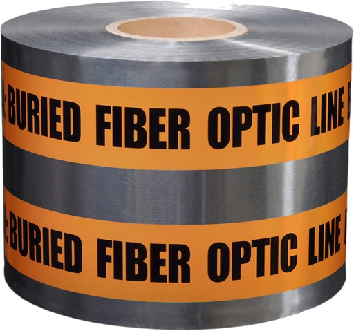 [1045234197450] Warning Tape - Aluminum Orange "Fiber Optic Cable " , 2", 300 Meter
