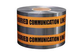 [1045234197770] Warning Tape - Aluminum Orange "Telecommunications Cable" , 6", 300 Meter