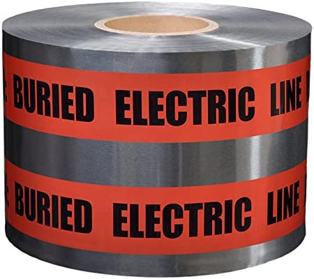 [1045234197780] Warning Tape - Aluminum Red "Electrical Cable" , 6", 300 Meter