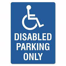 Disabled Parking Only Sticker