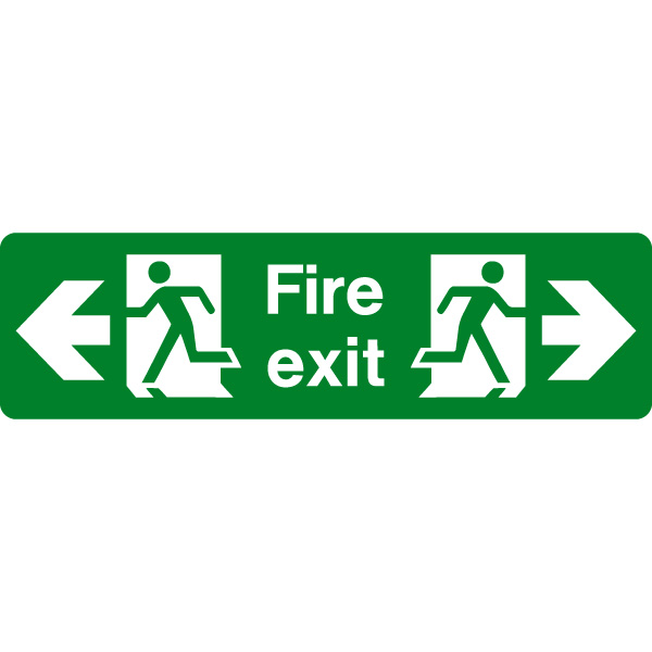 Exit Sign Light - Green , "EXIT" with Right & Left Arrow
