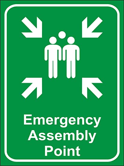 Plastic Sign - Assembly Point, Size 20*24 cm