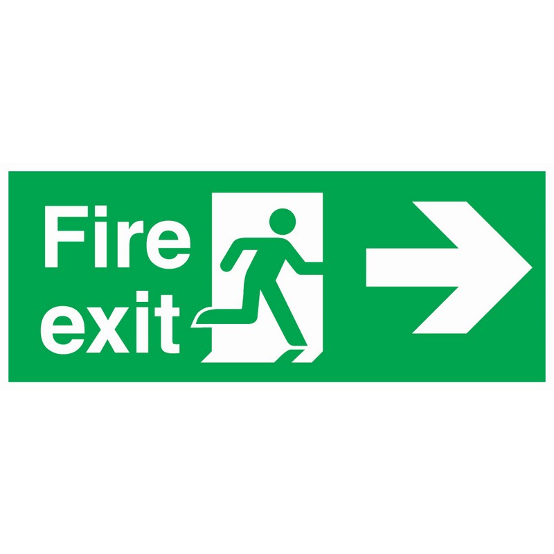 Plastic Sign - Emergency Exit with Right Narrow , Size 12*30 cm