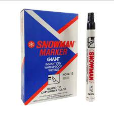 [6937292350015] Snowmay - Marker Dry Waterproof , Black, Box 12 PCS