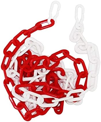 [10445875121] Plastic Chain - 8mm , 1 Meters, Red & White