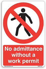 [104621008711] Sticker - No Admittance, A4