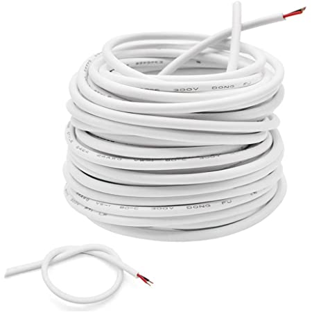 [1135482153] N/M Wire -  White PVC Cord Twin Wire, 1.00 mm, 80 Yeard