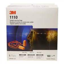[30051138290093] 3M - Corded Foam Ear Plugs 1110, Box 100 pares